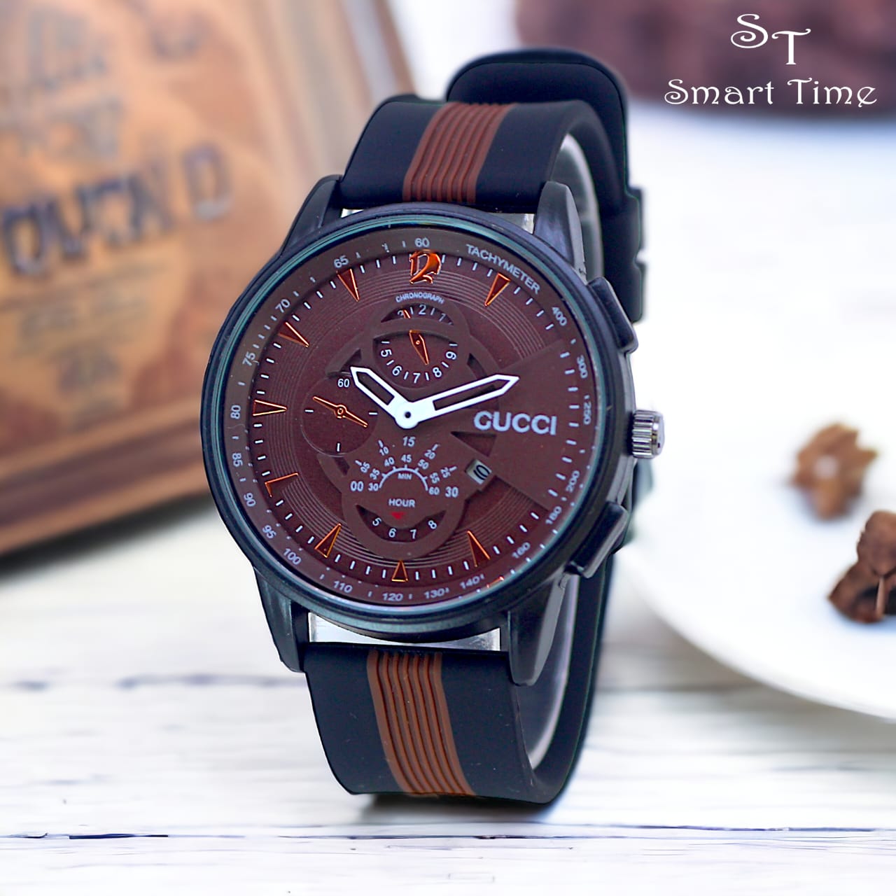 Luxury Gucci Analog Chronograph Wristwatch – Stylish Sports Watch for Men