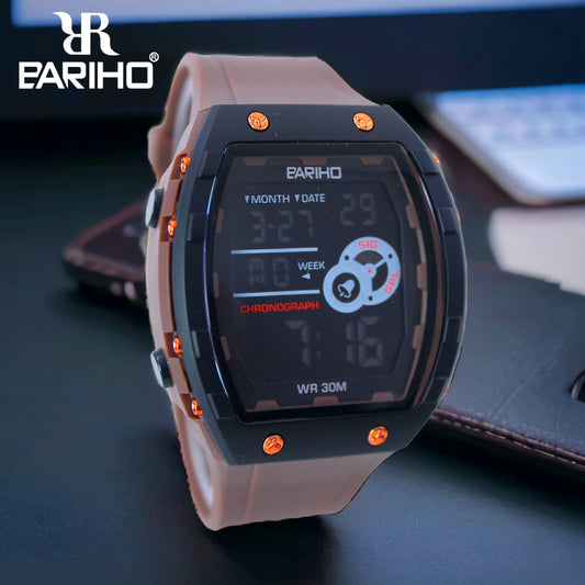 EARIHO Digital Sports Chronograph Watch – Stylish & Durable Men's Wristwatch