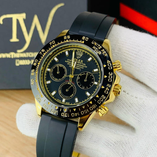 Luxury Rolex Daytona Style  Watch with  Rubber Strap